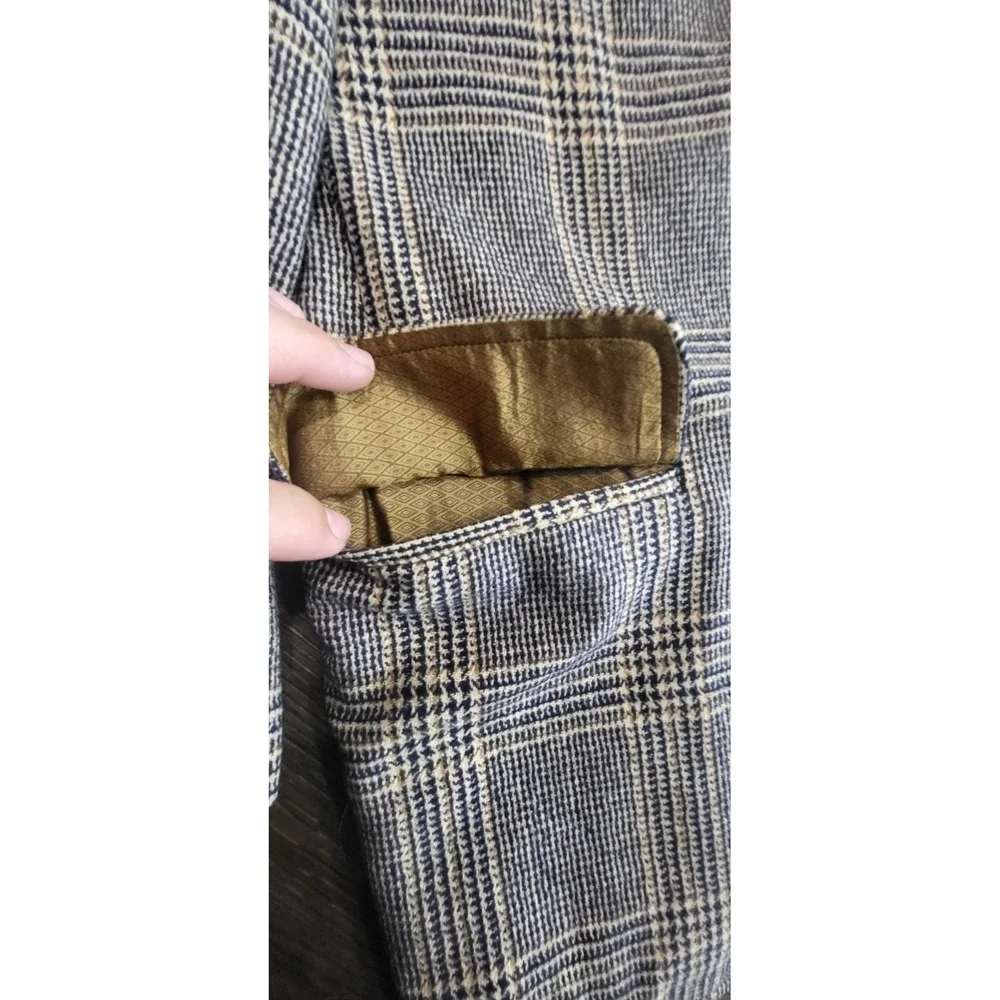 Vintage 60s USA‎ Brenner 100% Cashmere GLEN PLAID BLAZER JACKET 40R 41